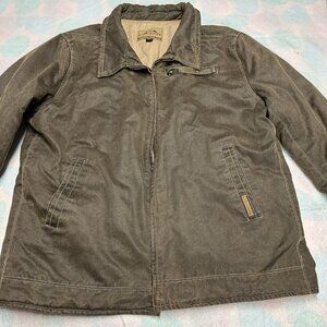 Legendary white tails deer gear brown full zip men’s jacket size large